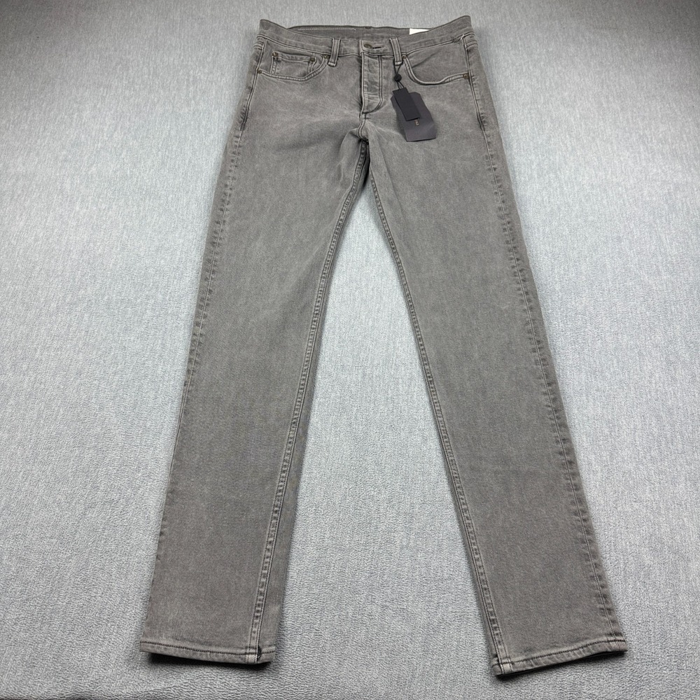 Rag & Bone Jeans Mens 29 Gray Fit 2 Slim Stretch Button Fly Casual NWT MSRP $225